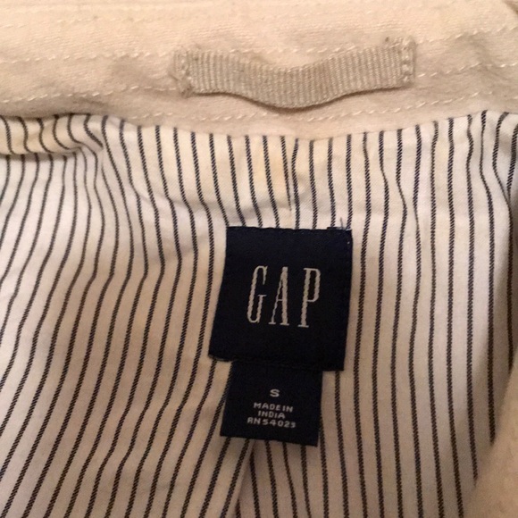 GAP Wool Pea Coat Ivory with striped lining - Picture 3 of 8